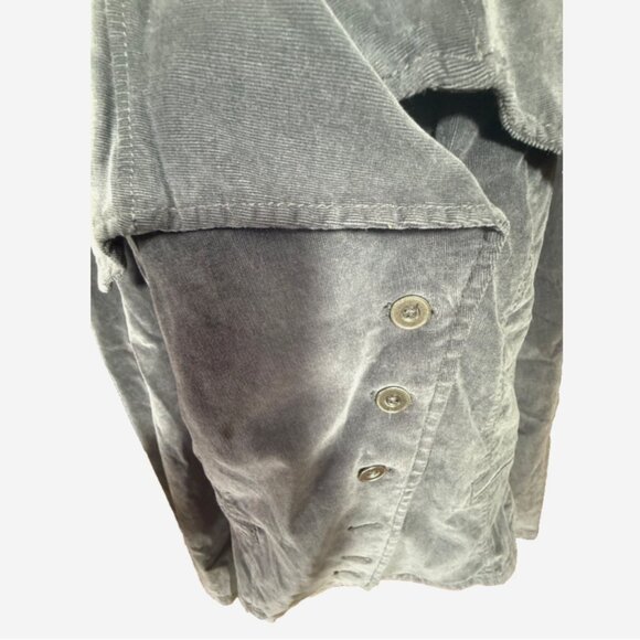 Lane Bryant Dark Gray Corduroy Military Jacket Women’s 18 Asymmetrical Button - Picture 6 of 8